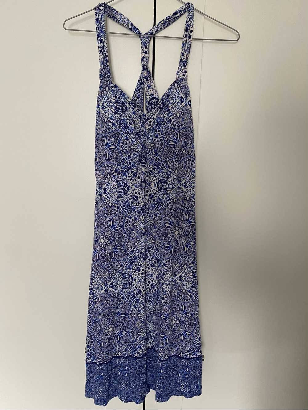 Dakini Sun Dress Small Paisley Blue & White